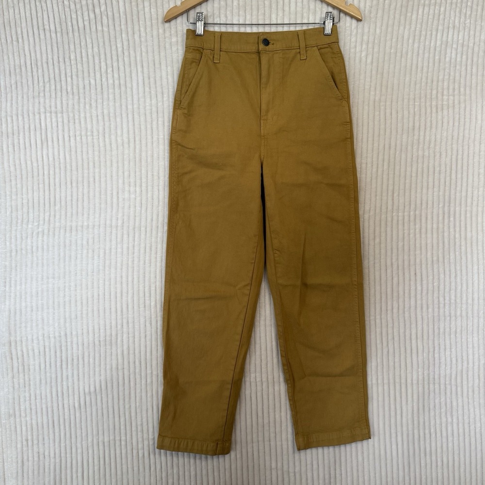 Madewell Jeans Women's Sz 24 Yellow Mustard Cotton Straight leg Pockets - Picture 14 of 16